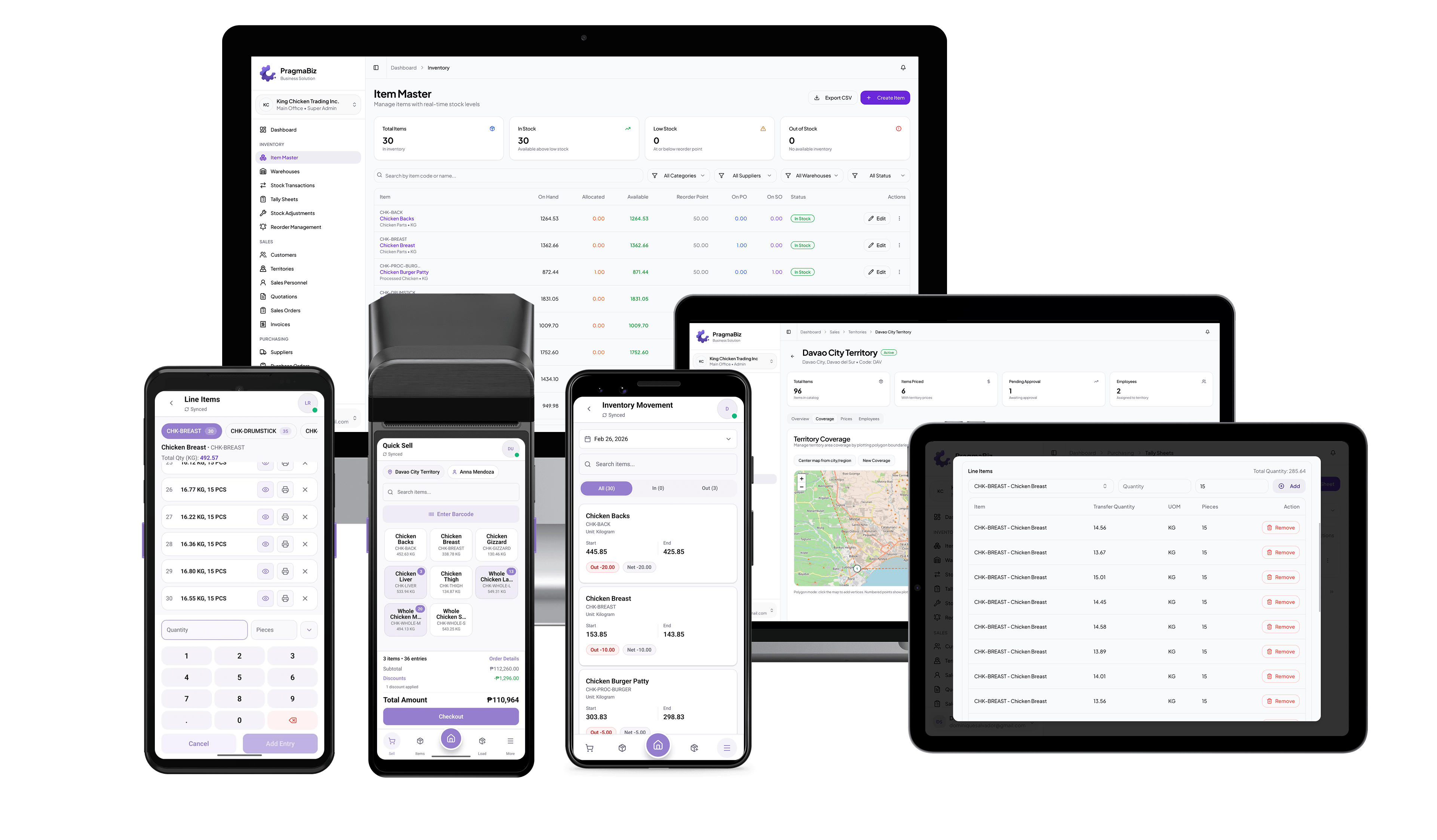 PragmaBiz product dashboard preview